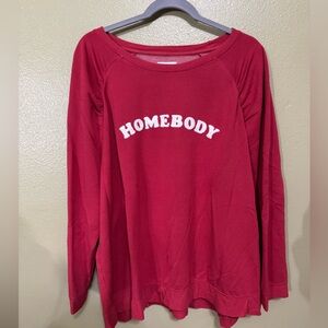 Maurices “Homebody” Red Long Sleeve Top Size 3